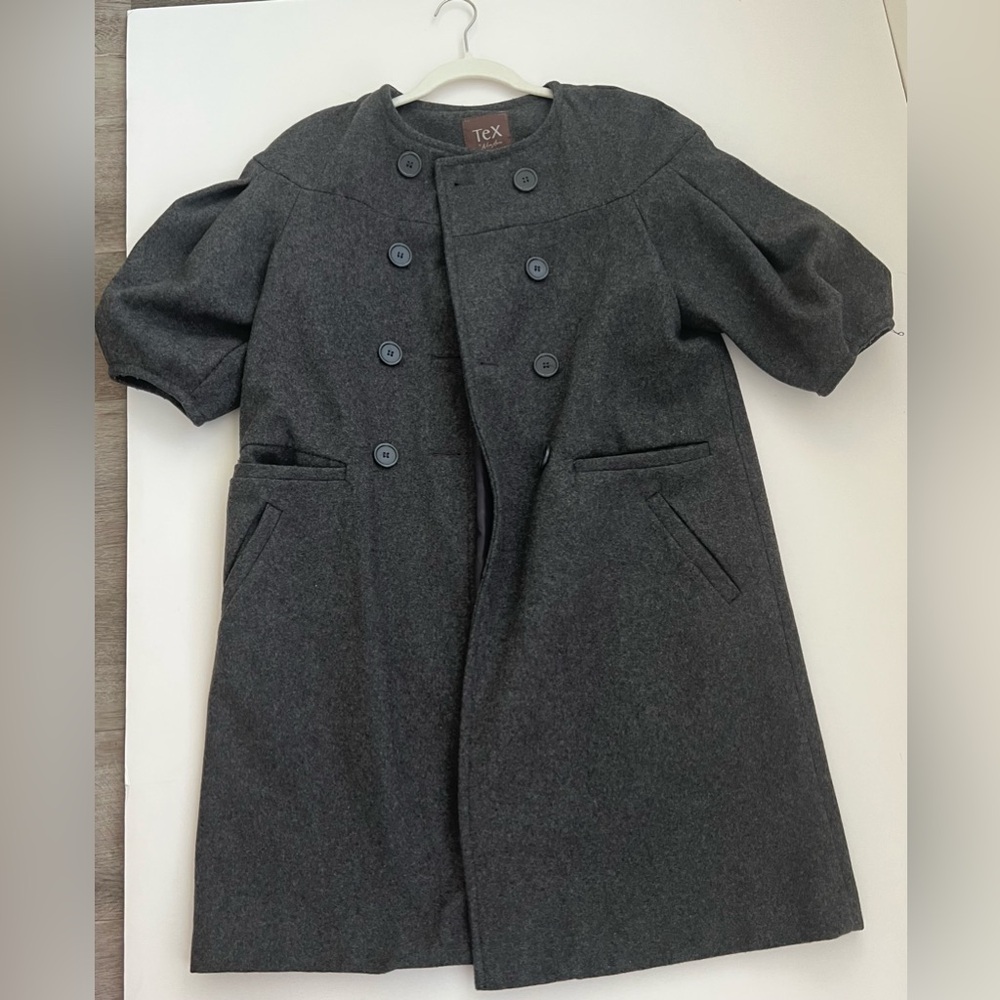 Tex by Max Azria Gray Wool Peacoat.
